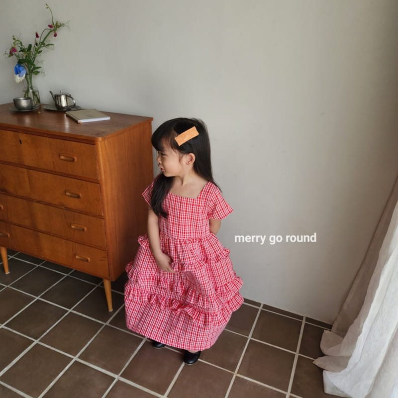 Merry Go Round - Korean Children Fashion - #minifashionista - Check Frill One-Piece - 3
