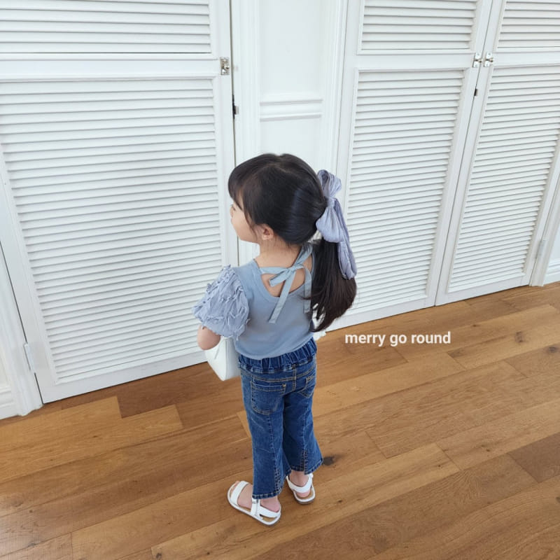 Merry Go Round - Korean Children Fashion - #prettylittlegirls - Ribbon Puff Tee - 8