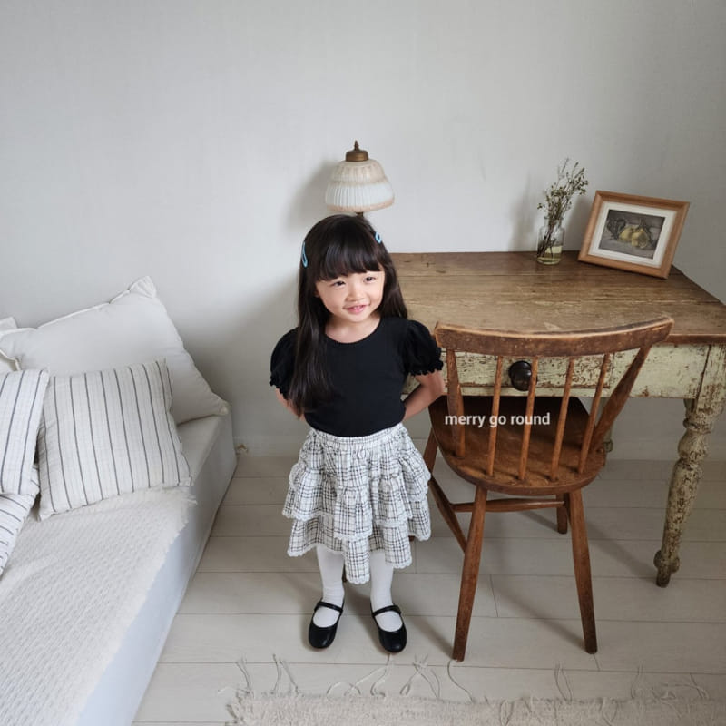 Merry Go Round - Korean Children Fashion - #stylishchildhood - Check Lace Skirt - 3