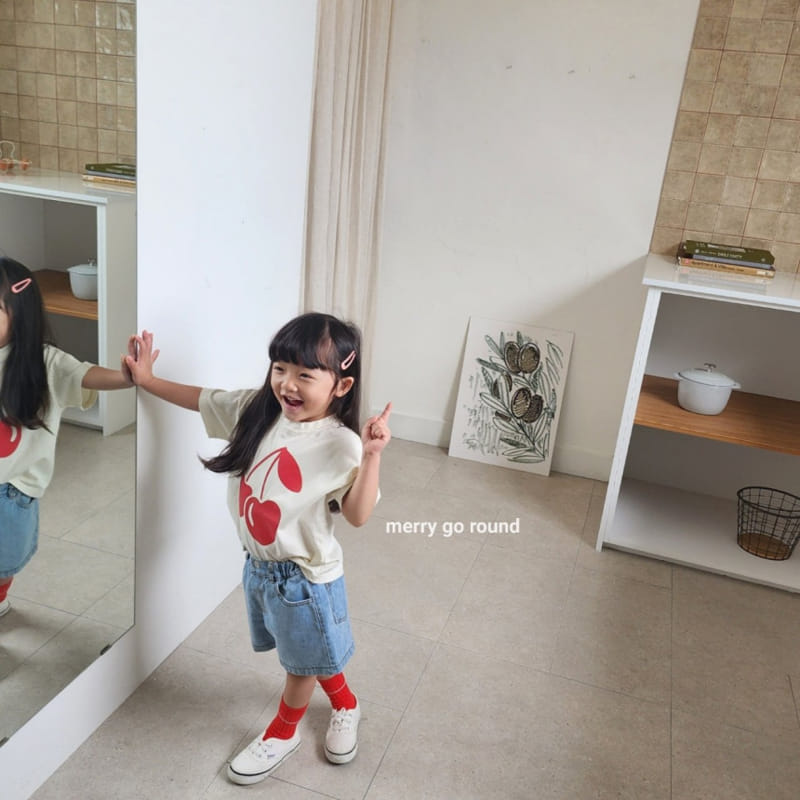 Merry Go Round - Korean Children Fashion - #toddlerclothing - Cherry Tee - 4