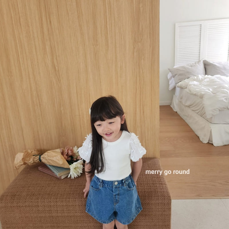 Merry Go Round - Korean Children Fashion - #stylishchildhood - Ribbon Puff Tee - 11