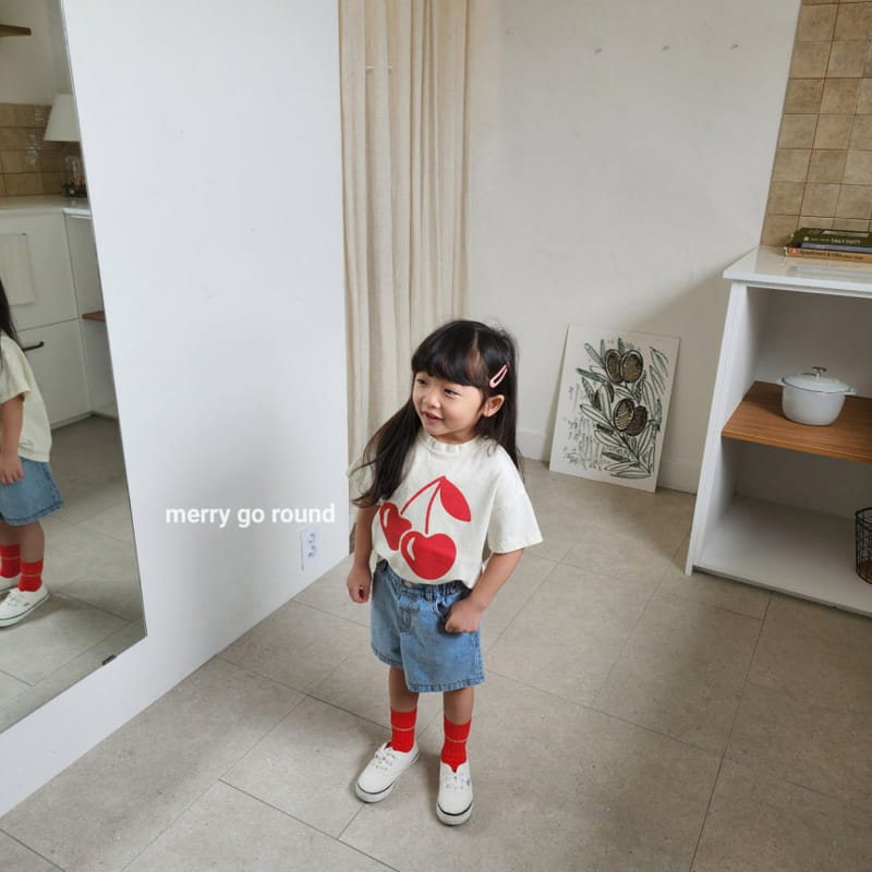 Merry Go Round - Korean Children Fashion - #toddlerclothing - Cherry Tee - 3