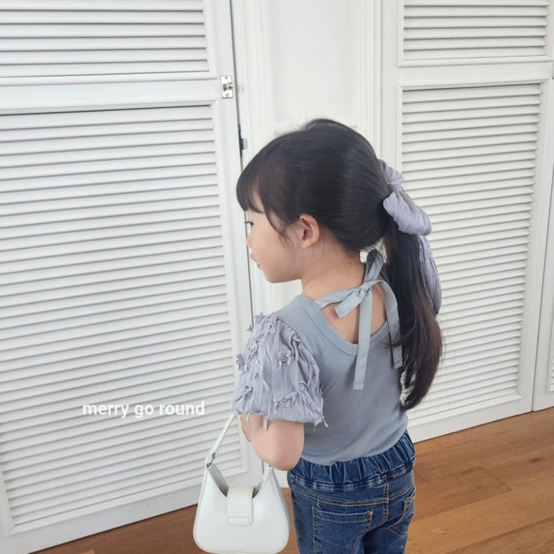 Merry Go Round - Korean Children Fashion - #toddlerclothing - Ribbon Puff Tee - 10