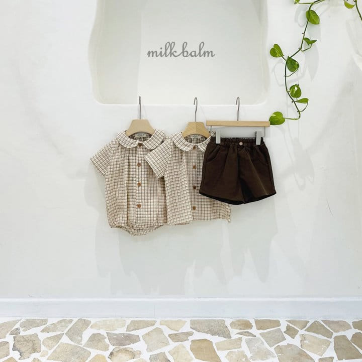 Milk Balm - Korean Baby Fashion - #babywear - Leo Check Body Suit