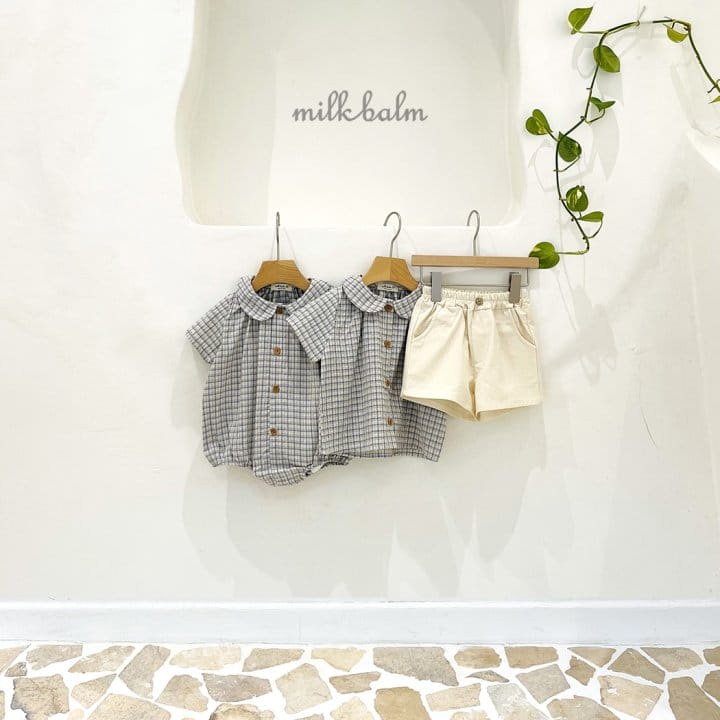 Milk Balm - Korean Baby Fashion - #onlinebabyboutique - Leo Check Body Suit - 2