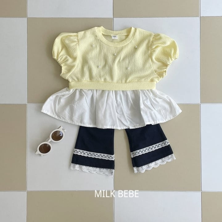Milk Bebe - Korean Children Fashion - #kidsshorts - Pearl Tee - 6