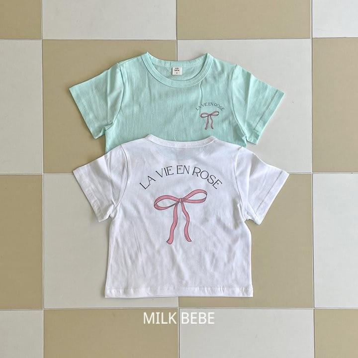 Milk Bebe - Korean Children Fashion - #prettylittlegirls - Ribbon Tee - 5