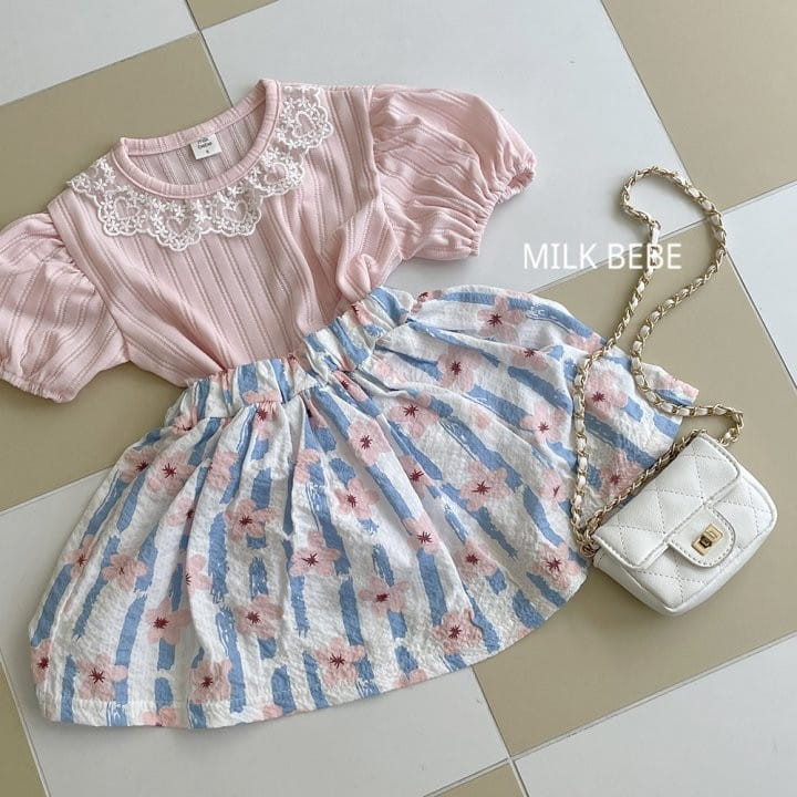 Milk Bebe - Korean Children Fashion - #stylishchildhood - Flower Skirt - 9