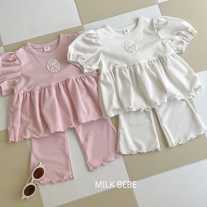 Milk Bebe - Korean Children Fashion - #todddlerfashion - Wendy Top Bottom Set - 2