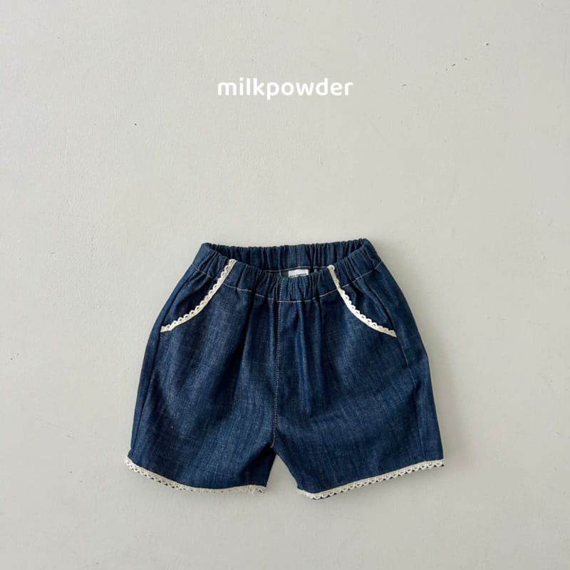 Milk Powder - Korean Children Fashion - #childrensboutique - Lace Denim Pants - 2