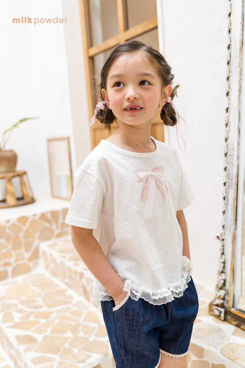 Milk Powder - Korean Children Fashion - #fashionkids - Lace Denim Pants - 5