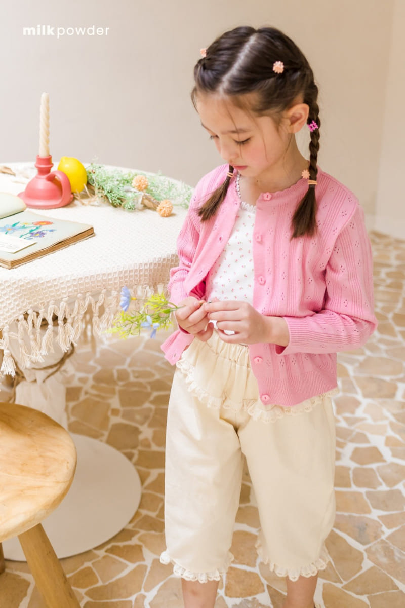 Milk Powder - Korean Children Fashion - #kidsshorts - Cream Cropped Pants - 3