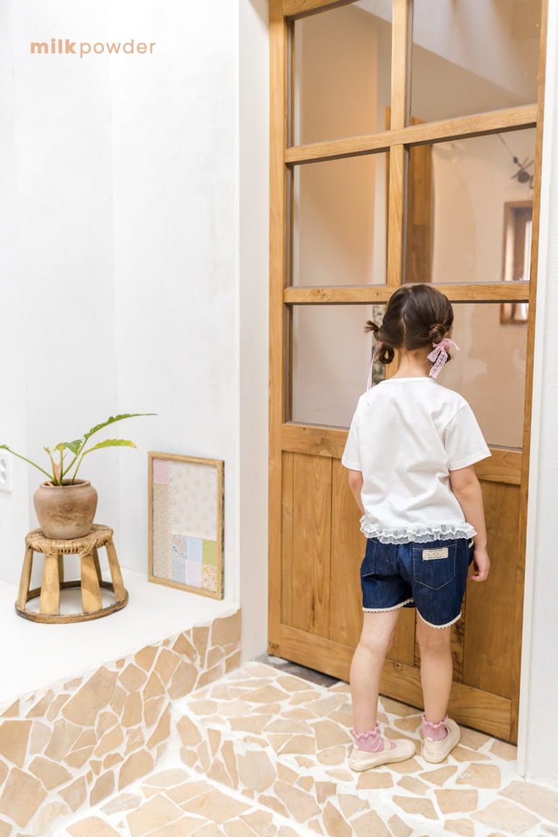 Milk Powder - Korean Children Fashion - #kidsstore - Lace Denim Pants - 7