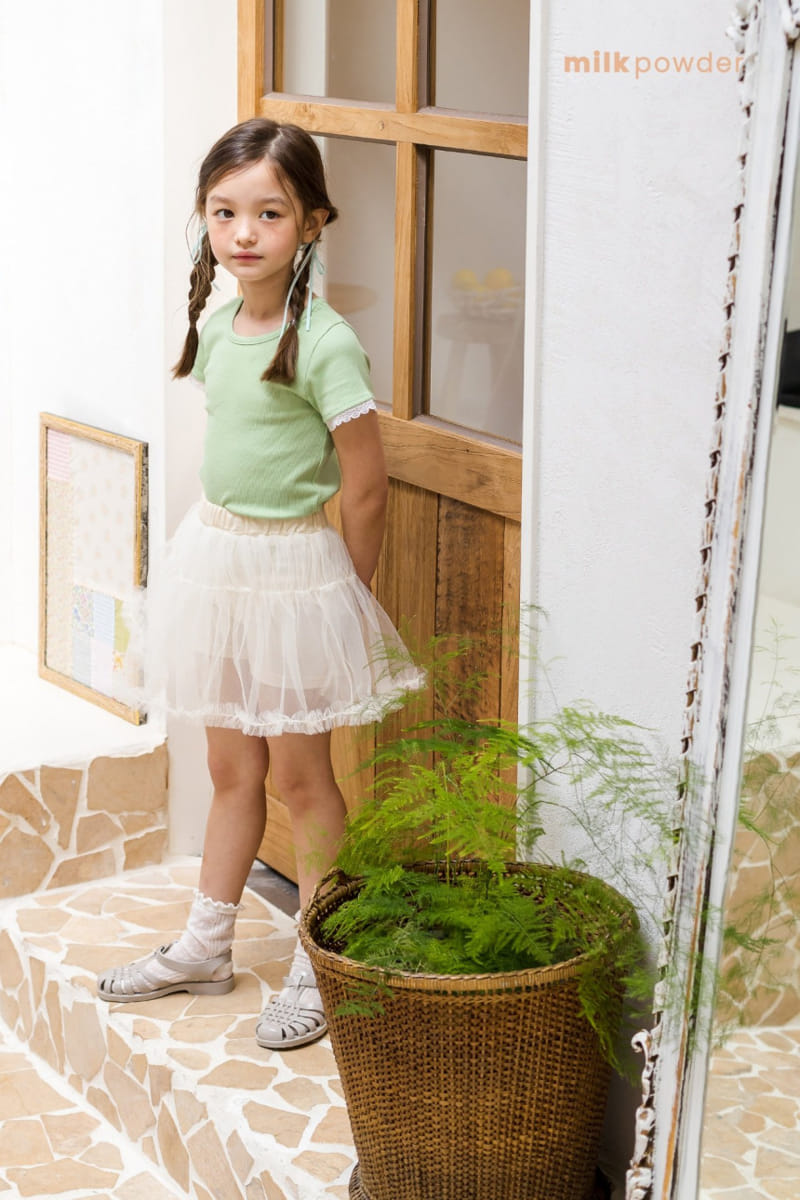 Milk Powder - Korean Children Fashion - #littlefashionista - Cotton Candy Skirt Top Bottom Set - 6