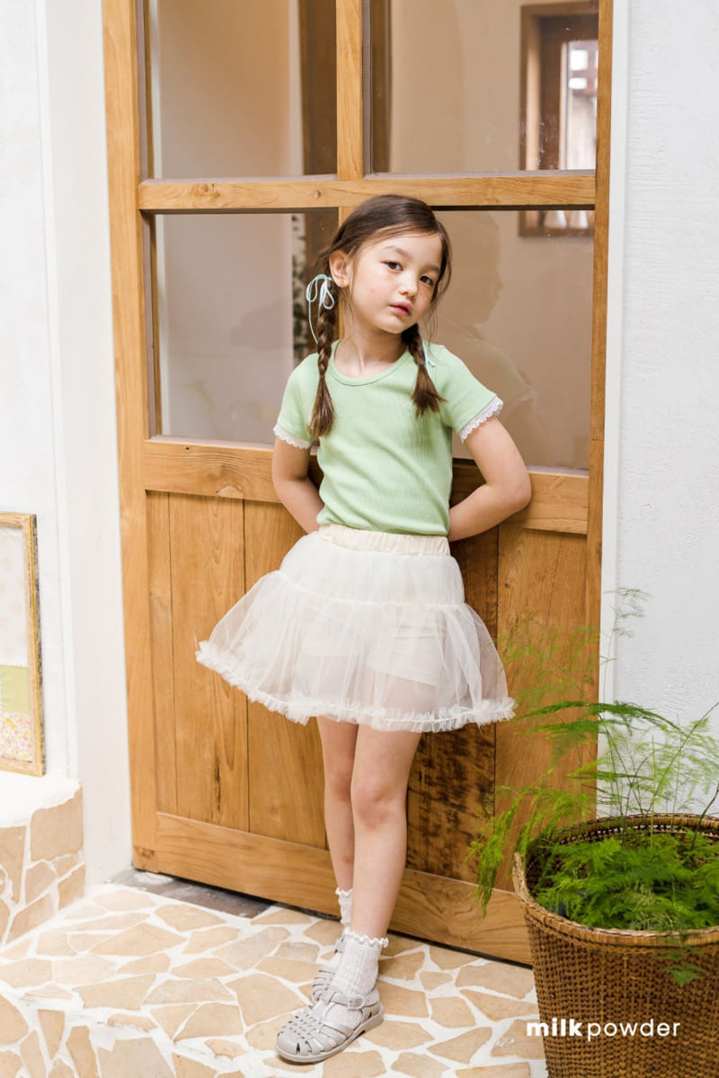 Milk Powder - Korean Children Fashion - #magicofchildhood - Cotton Candy Skirt Top Bottom Set - 7