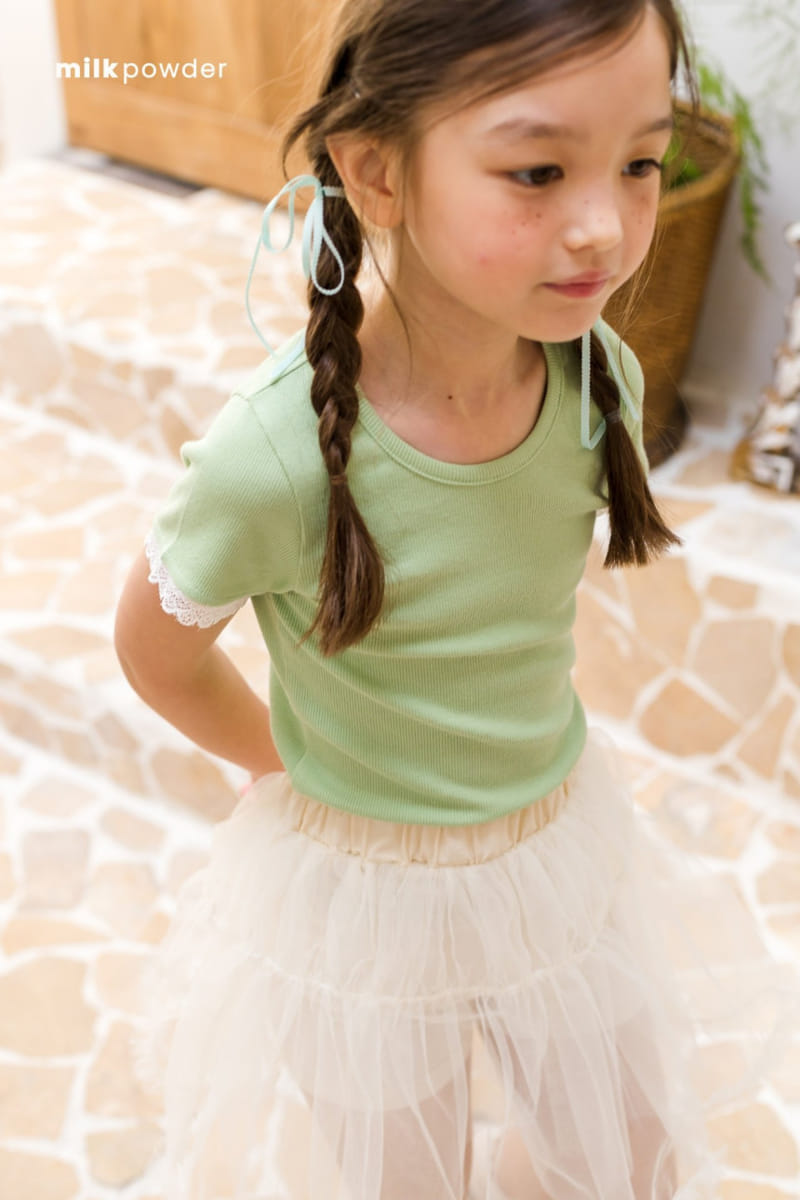 Milk Powder - Korean Children Fashion - #minifashionista - Cotton Candy Skirt Top Bottom Set - 8