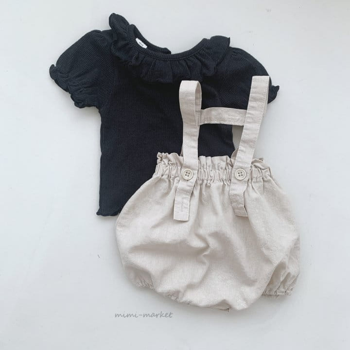 Mimi Market - Korean Baby Fashion - #onlinebabyshop - Linen Pot Dungarees - 3