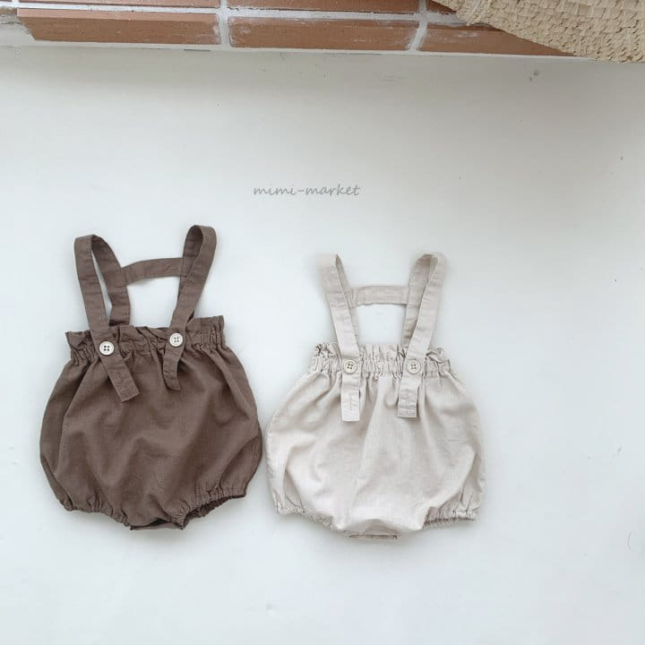 Mimi Market - Korean Baby Fashion - #onlinebabyshop - Linen Pot Dungarees - 4