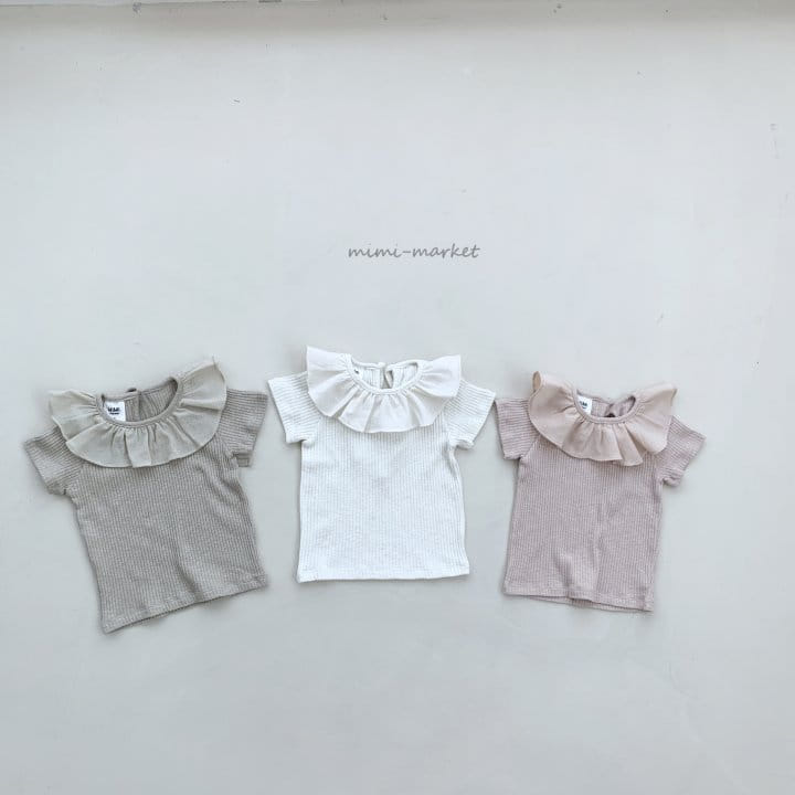 Mimi Market - Korean Children Fashion - #childrensboutique - Frill Collar Tee