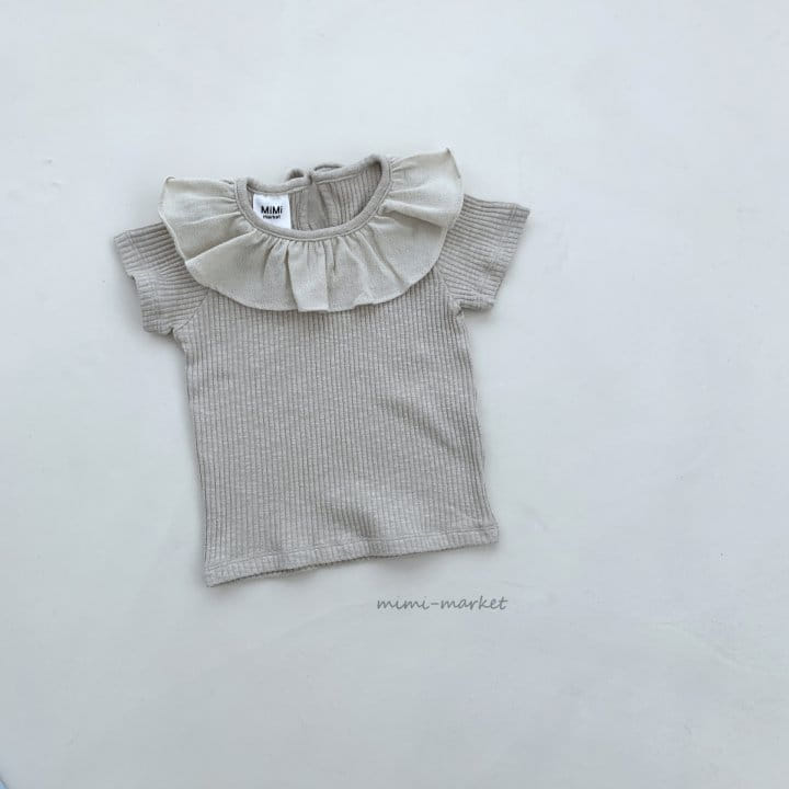 Mimi Market - Korean Children Fashion - #kidsshorts - Frill Collar Tee - 5