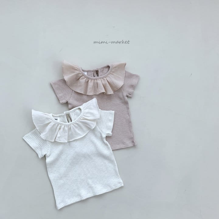 Mimi Market - Korean Children Fashion - #kidsstore - Frill Collar Tee - 6