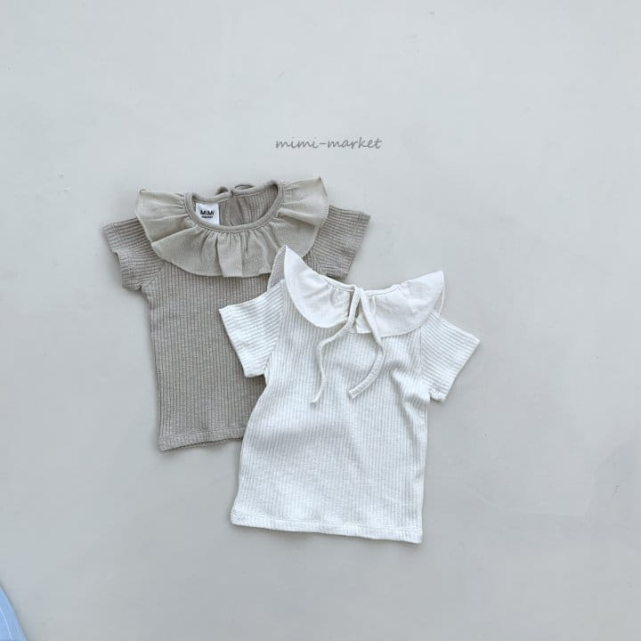 Mimi Market - Korean Children Fashion - #kidzfashiontrend - Frill Collar Tee - 7