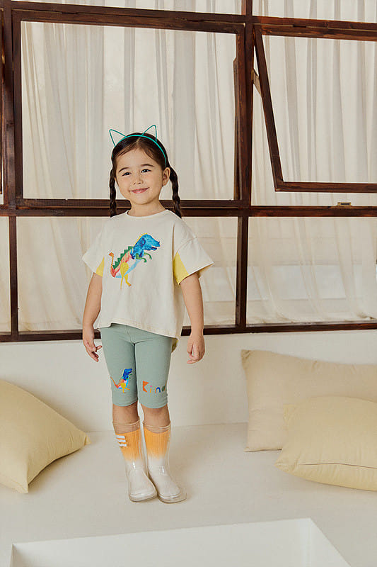 Mimico - Korean Children Fashion - #childofig - Water Dino Leggings - 5