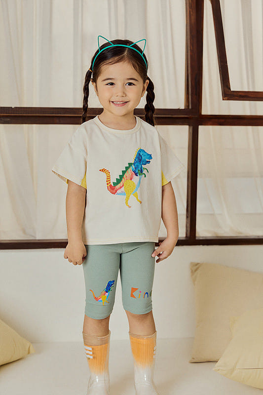 Mimico - Korean Children Fashion - #childofig - Water Dino Leggings - 6