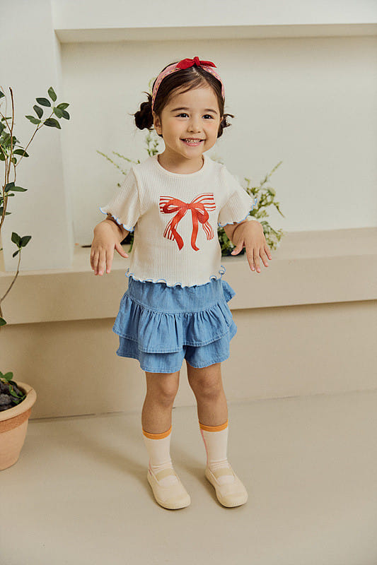 Mimico - Korean Children Fashion - #childofig - Denim Kan Kan Skirt Leggings