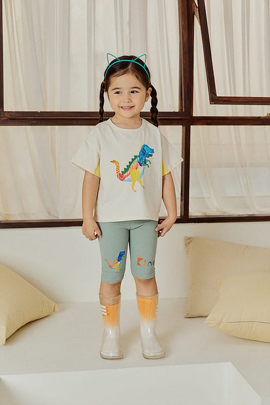 Mimico - Korean Children Fashion - #childrensboutique - Water Dino Leggings - 7