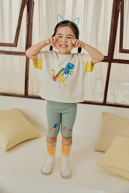 Mimico - Korean Children Fashion - #designkidswear - Water Dino Leggings - 8