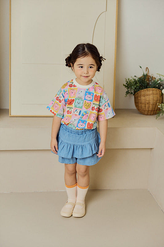 Mimico - Korean Children Fashion - #childrensboutique - Denim Kan Kan Skirt Leggings - 4