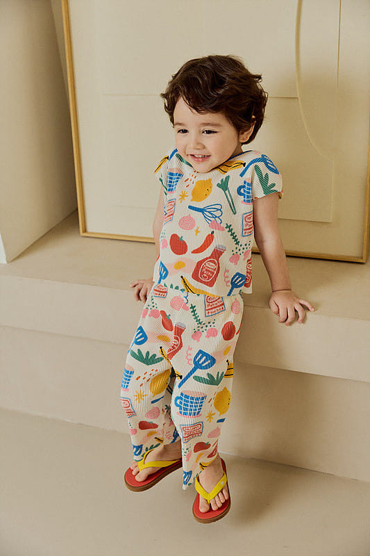 Mimico - Korean Children Fashion - #designkidswear - Wrinkle Top Bottom Set - 4