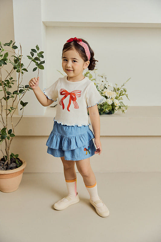 Mimico - Korean Children Fashion - #designkidswear - Big Ribbon Tee - 4