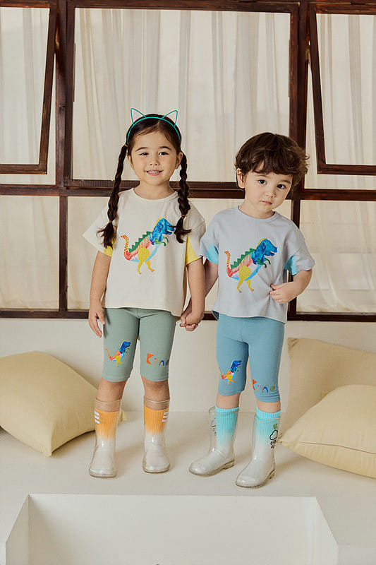 Mimico - Korean Children Fashion - #discoveringself - Water Dino Leggings - 9