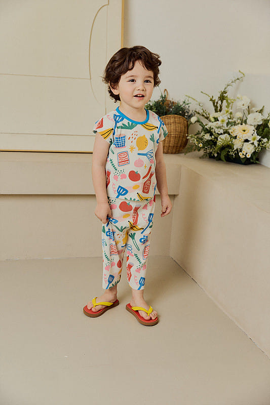 Mimico - Korean Children Fashion - #fashionkids - Wrinkle Top Bottom Set - 5