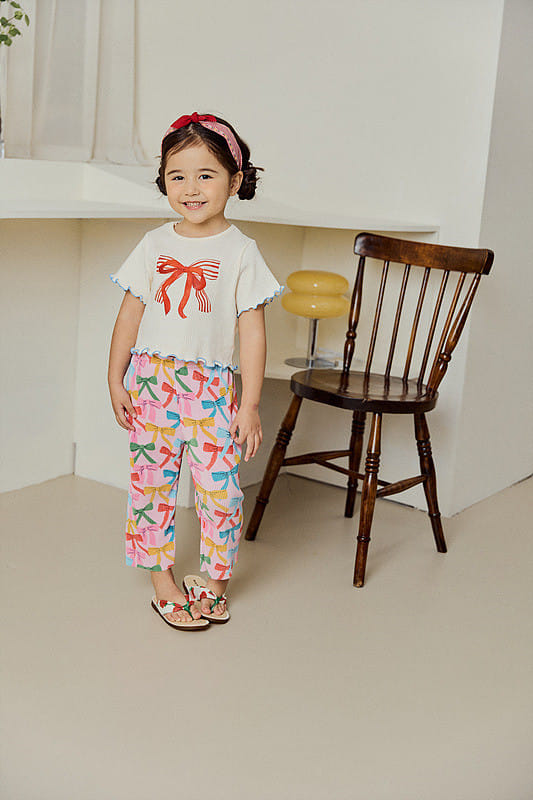 Mimico - Korean Children Fashion - #kidsshorts - Big Ribbon Tee - 6