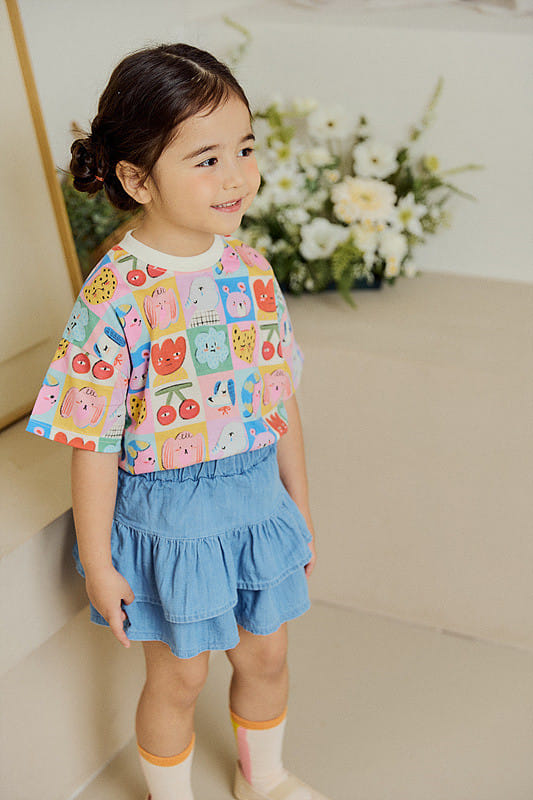 Mimico - Korean Children Fashion - #kidsstore - Denim Kan Kan Skirt Leggings - 8