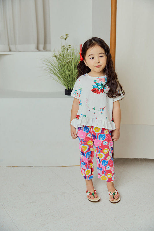 Mimico - Korean Children Fashion - #kidzfashiontrend - Bear Flower Tee