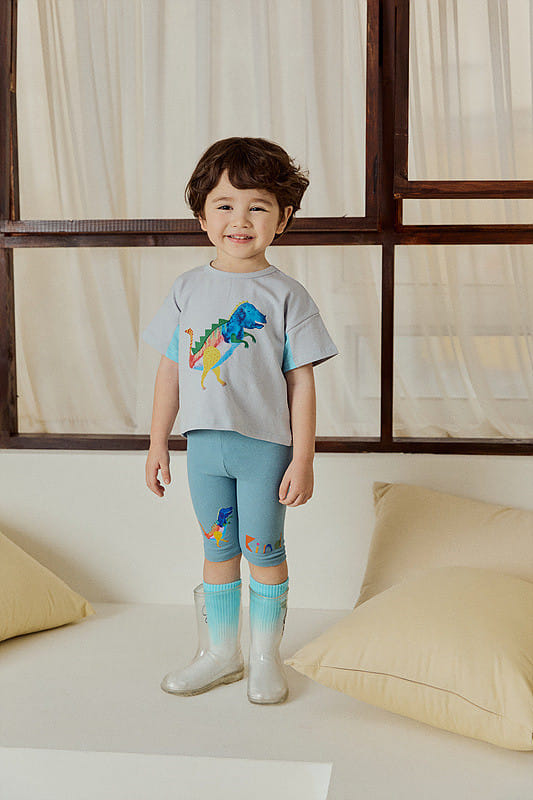 Mimico - Korean Children Fashion - #littlefashionista - Water Dino Leggings