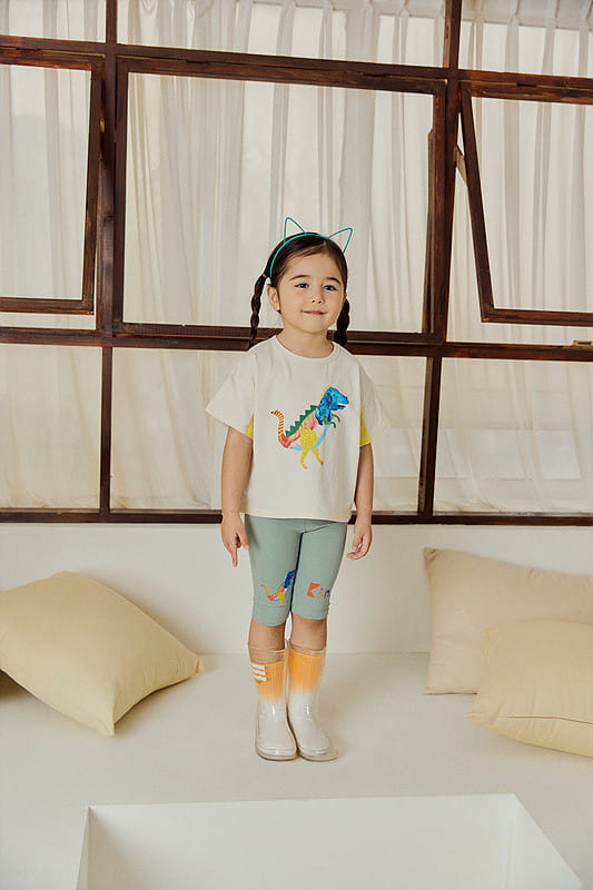Mimico - Korean Children Fashion - #minifashionista - Water Dino Leggings - 4