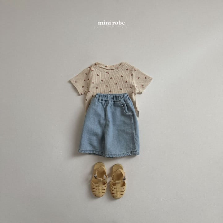 Mini Robe - Korean Baby Fashion - #babyclothing - Point Denim Cropped Shorts - 10