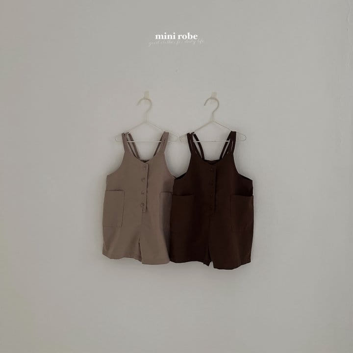 Mini Robe - Korean Baby Fashion - #babyclothing - Ahco Button Overalls - 6