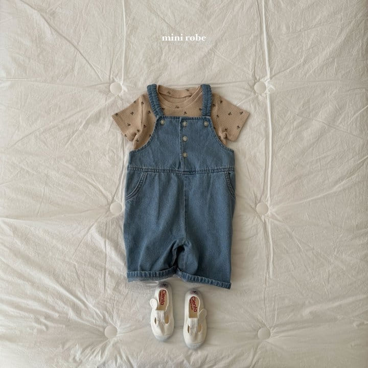 Mini Robe - Korean Baby Fashion - #babyfashion - Wave Denim Overalls - 10
