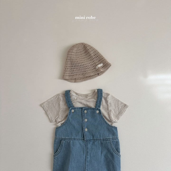 Mini Robe - Korean Baby Fashion - #babyfever - Wave Denim Overalls - 11