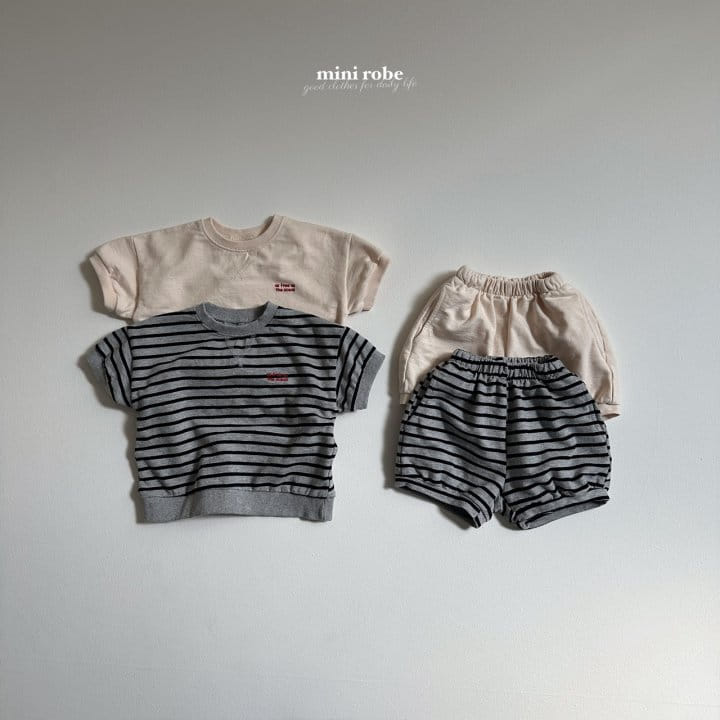 Mini Robe - Korean Baby Fashion - #babygirlfashion - Ocean Top Bottom Set - 2