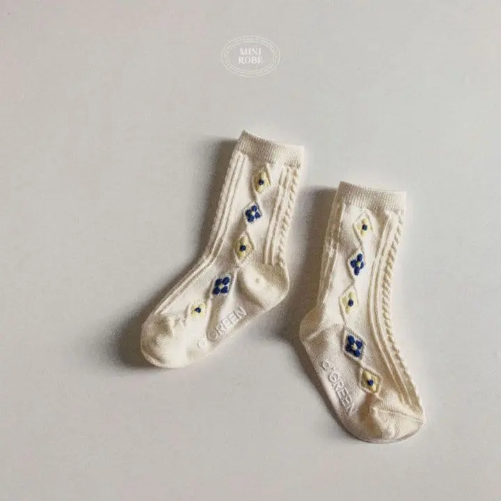Mini Robe - Korean Baby Fashion - #babyoninstagram - Flower Socks Set - 7
