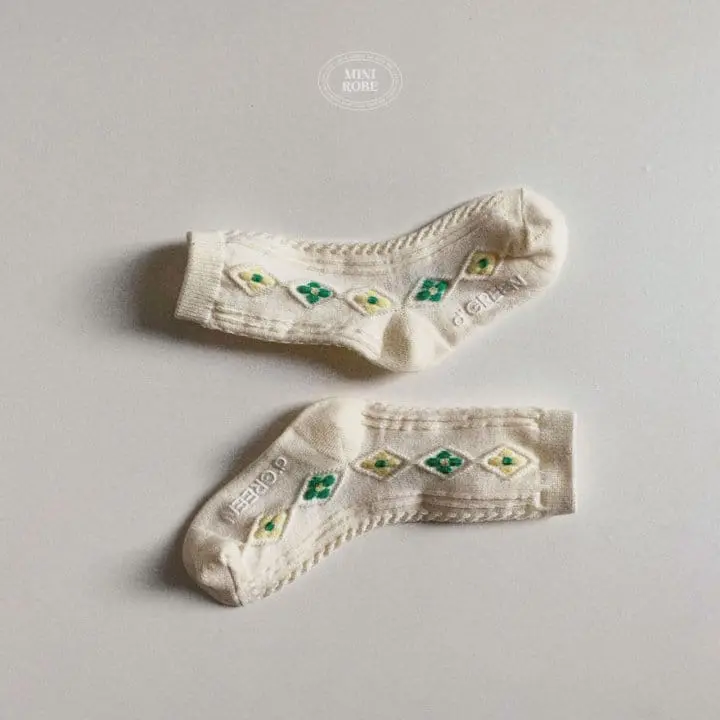 Mini Robe - Korean Baby Fashion - #babyootd - Flower Socks Set - 8