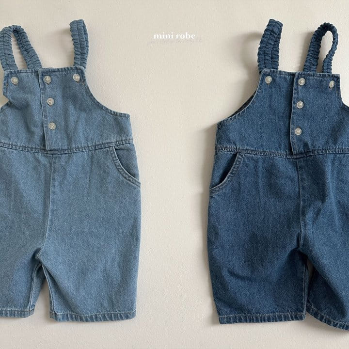 Mini Robe - Korean Baby Fashion - #babywear - Wave Denim Overalls - 3
