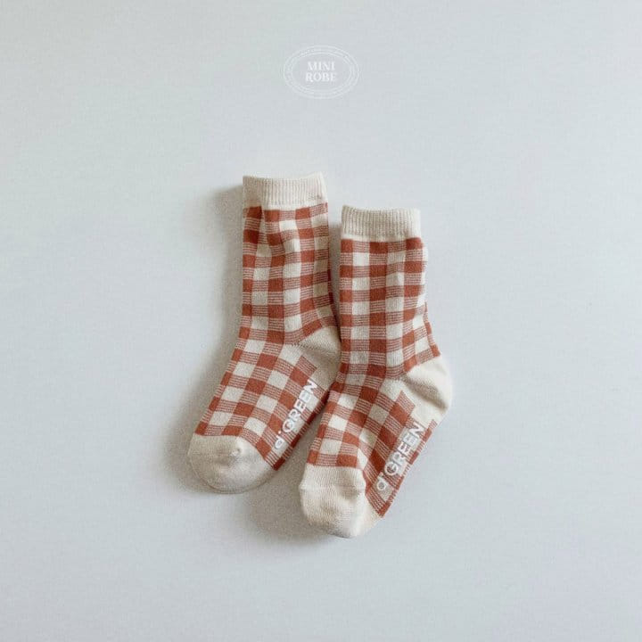 Mini Robe - Korean Baby Fashion - #babywear - Natural Check Socks Set - 10